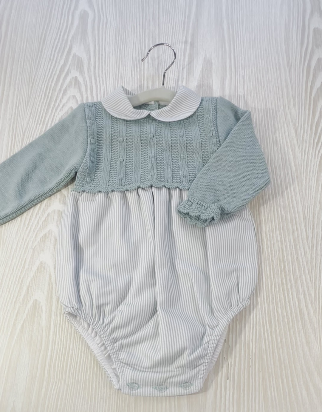 Mayte Blue-Green Long Sleeve Onesie