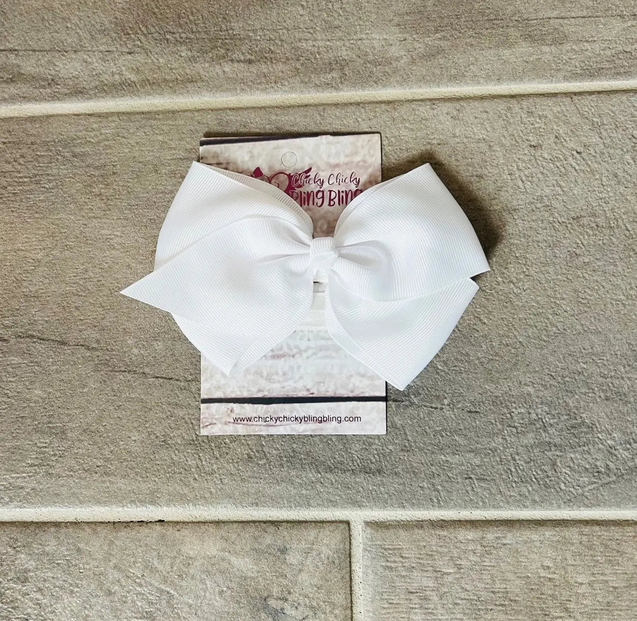 Basic Baby Bow Headband White Chicky Chicky Bling Bling