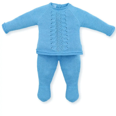 Blue Knitted Baby Set Mac Ilusión