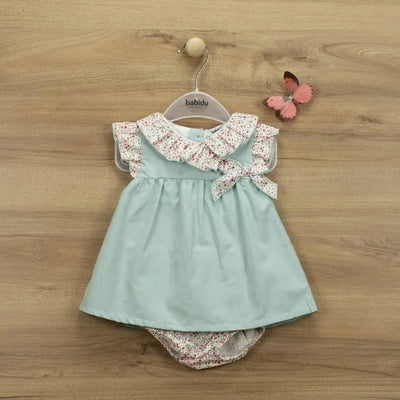 Blue Top With Floral Detail and Bloomers Babidu