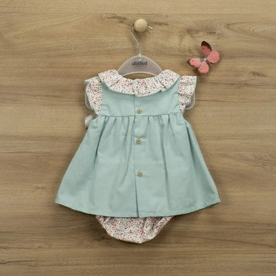 Blue Top With Floral Detail and Bloomers Babidu