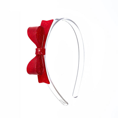 Bow Tie Glitter Red Headband Lilies & Roses NY