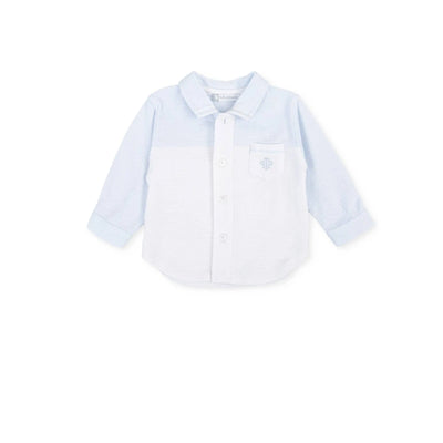 Boys White and Light Blue Shirt Tutto Piccolo