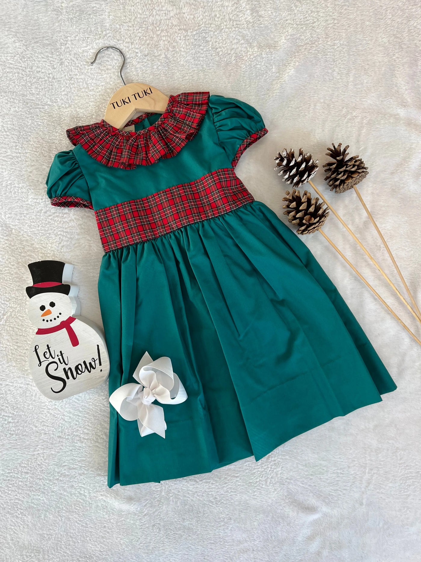 Christmas Plaid Classic Ruffle Dress Marco and Lizzy