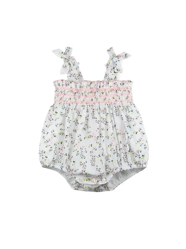 Floral Print Baby Girl Bubble - Leonor Sardon