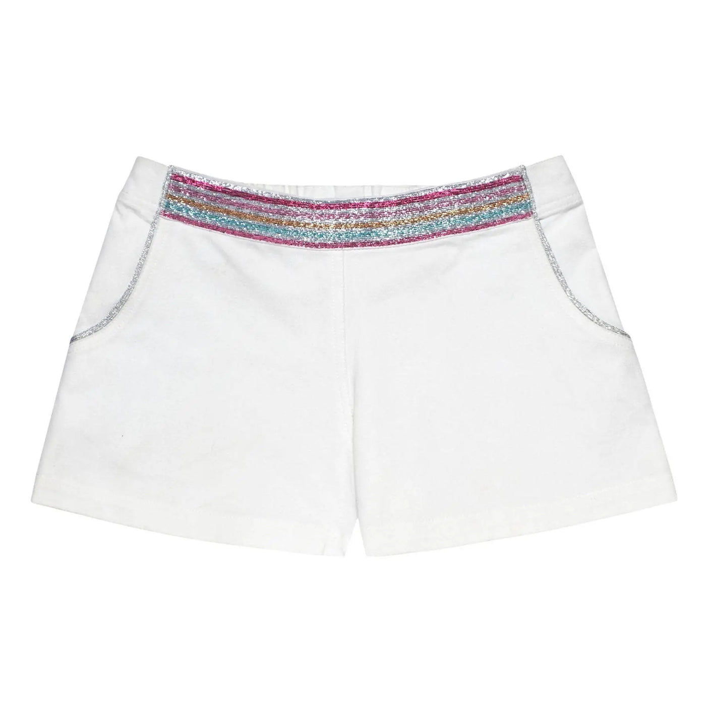 Girls White Shorts - Glittery Detail La Faute A Voltaire