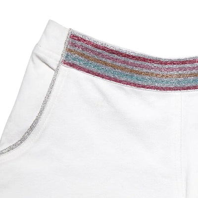 Girls White Shorts - Glittery Detail La Faute A Voltaire