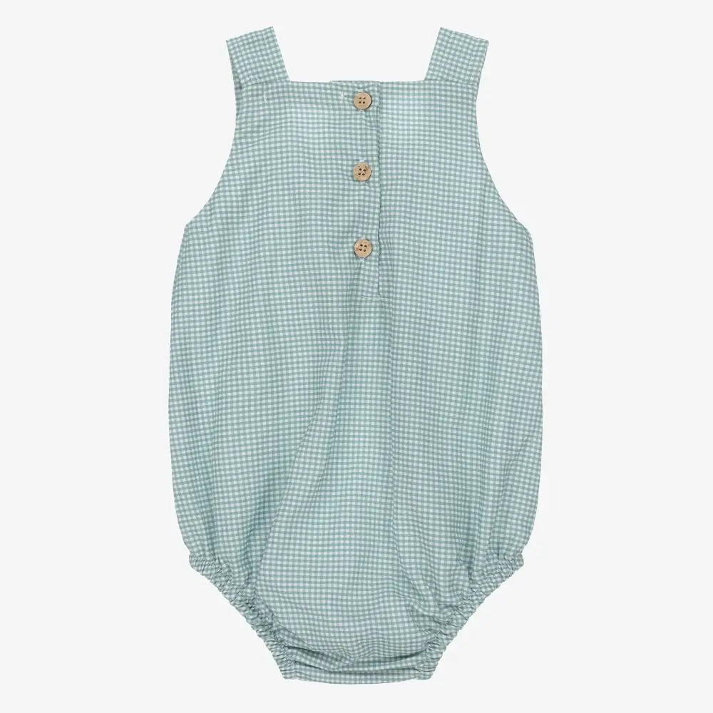 Green Gingham Romper Babidu