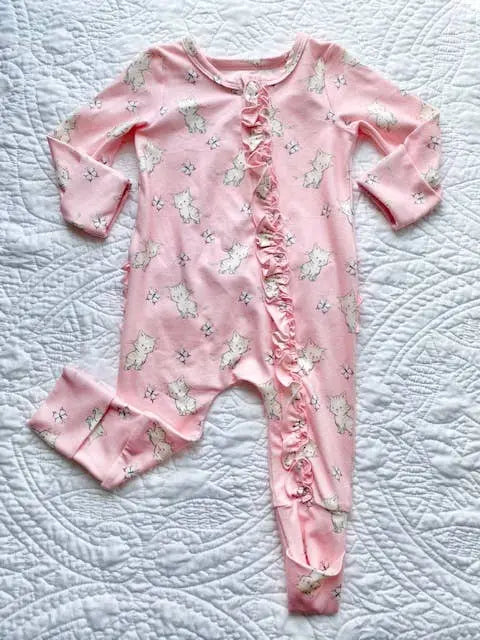 Kitten Zippered Pajamas 