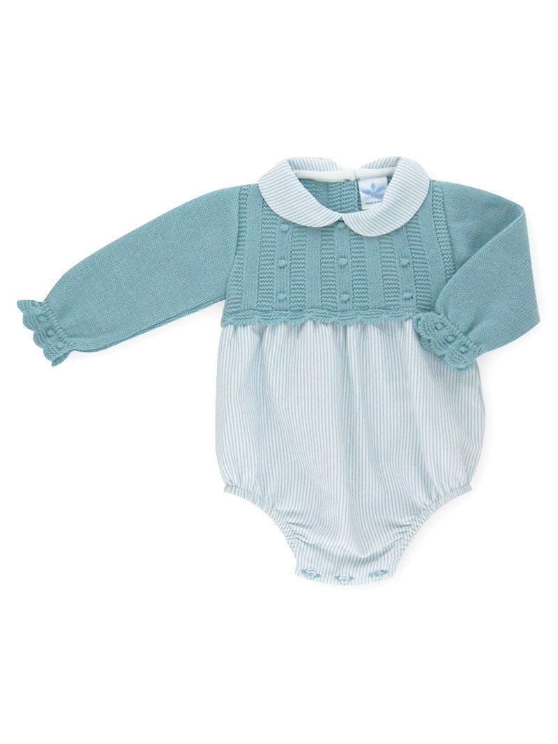 Mayte Blue-Green Long Sleeve Onesie