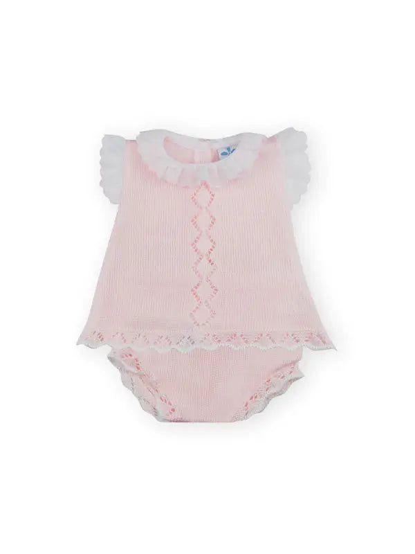 Mila- Knitted Pink Top And Pink Bloomers Sardon