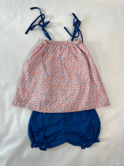 Orange and Blue Girls Bloomer Set The Oaks Apparel