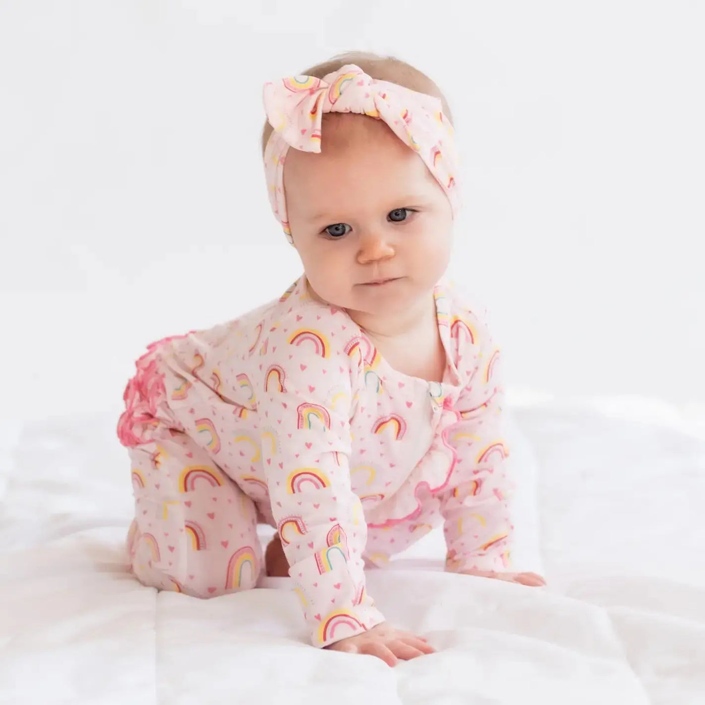Pink Rainbow Ruffled Pajamas Charlie's Project Kids