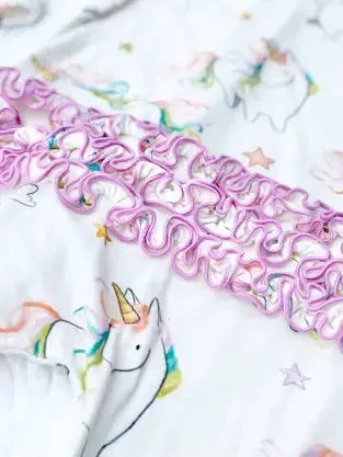Rainbow Unicorn Pajamas with ruffle