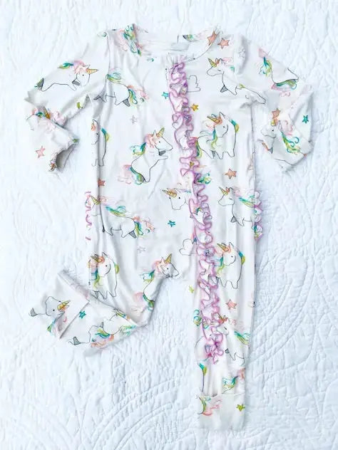 Rainbow Unicorn Pajamas with zipper