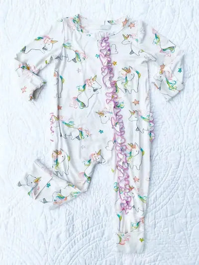 Rainbow Unicorn Pajamas with zipper