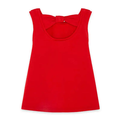 Red Submarine - Red Sleeveless Shirt and Denim Skirt Tuc Tuc