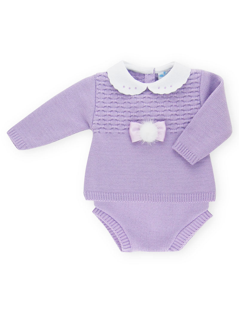 Tamara Purple Knitted Top and Bloomers Set