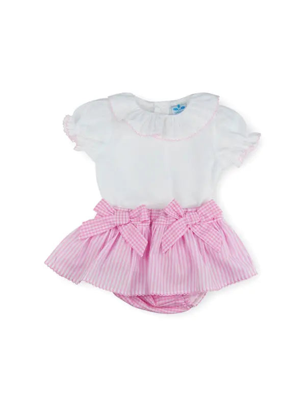 White Blouse with Pink Gingham Bloomers - Yaiza Sardon